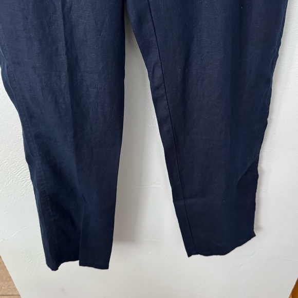 J. Jill Love Linen dark blue linen pant Size Medium Tall - Picture 2 of 6